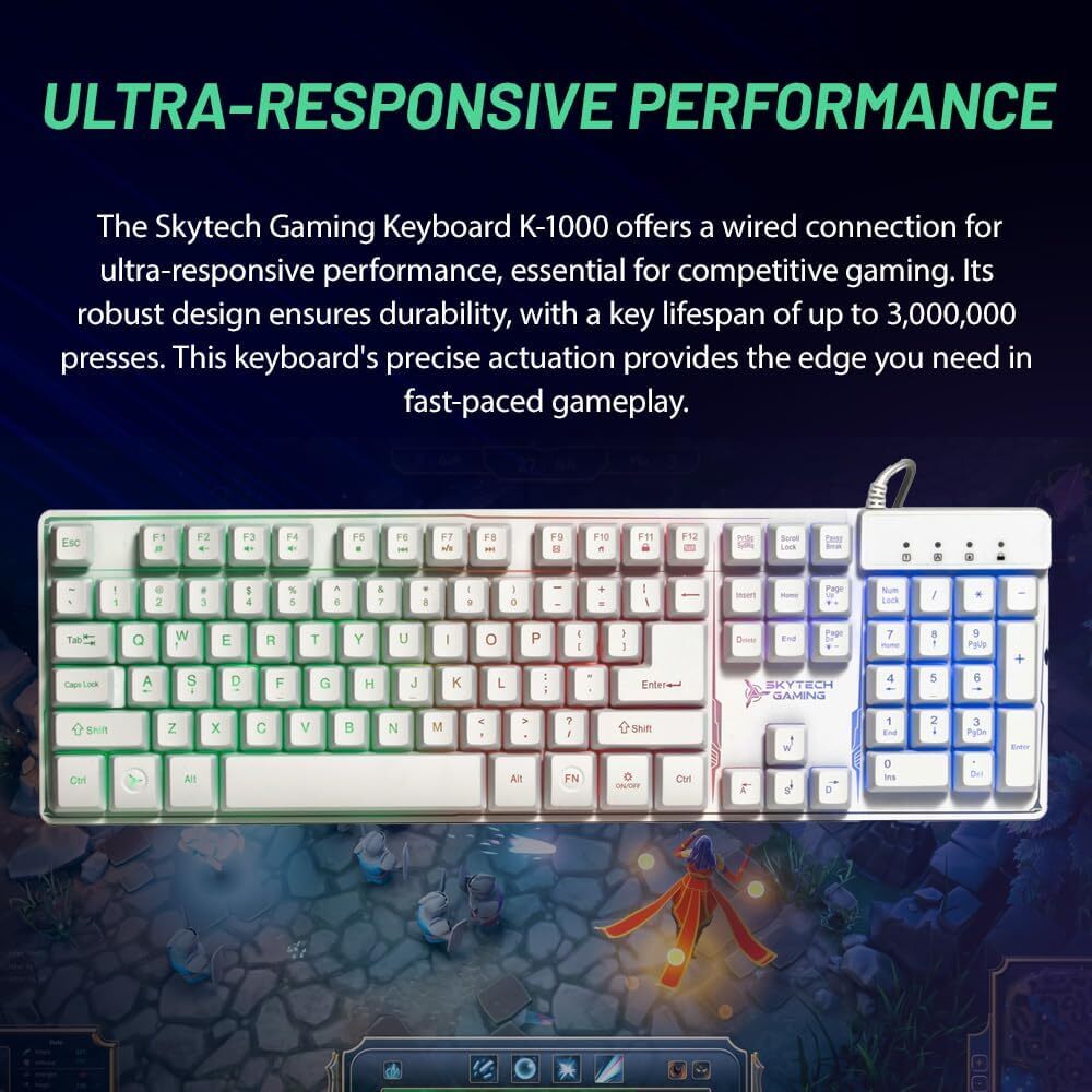 Skytech Gaming Classic RGB Gaming Mouse & Keyboard Combo White