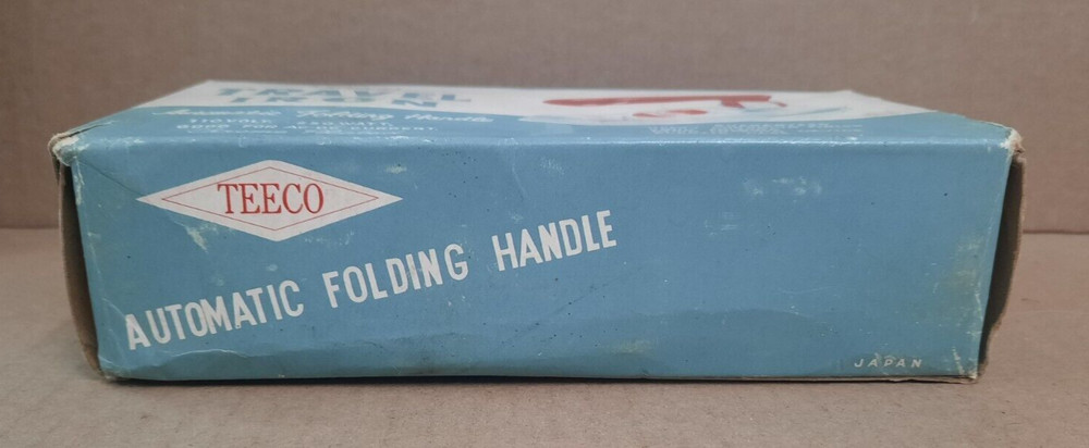 VINTAGE TEECO TRAVEL IRON WITH FOLDING HANDLE & ORIGINAL BOX