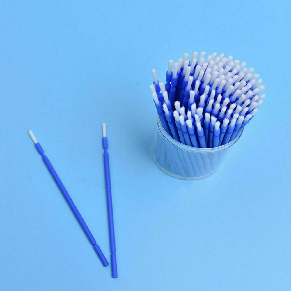100x Dental Disposable Blue Micro Applicators Long Tipped Bendable Micro Brushes
