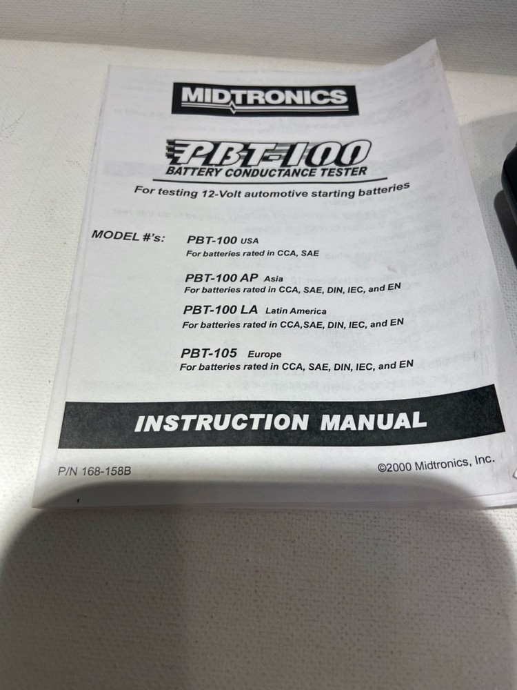Midtronics PBT-100 Digital Battery Conductance Tester For 12 Volt Batteries