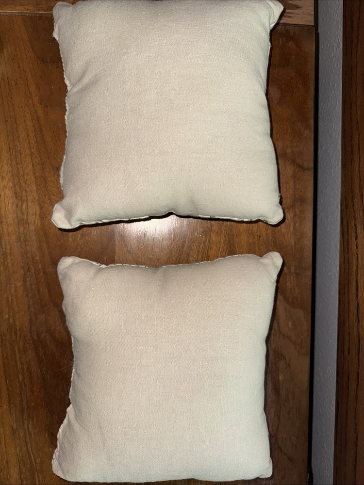 2 Primitive Quilt Square Pillows