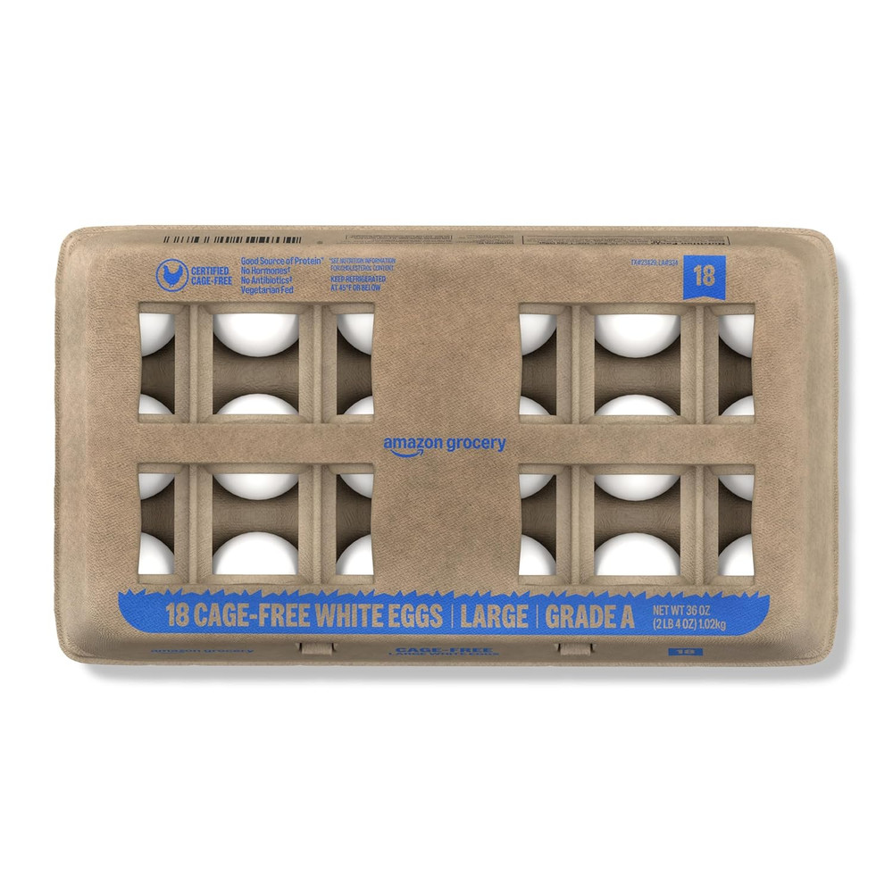 , Cage-Free Large White Eggs, Grade A, 18 Ct