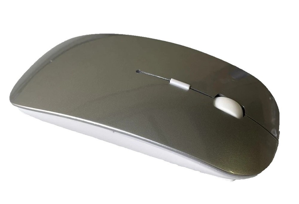 Slim Bluetooth Wireless Mouse, Silver - Topetech