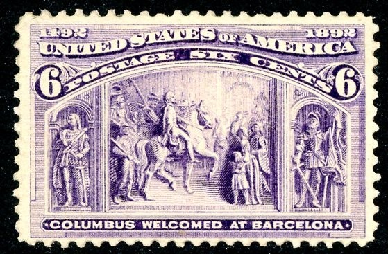 Scott # 235 6¢ Columbian Exposition Mint Regummed