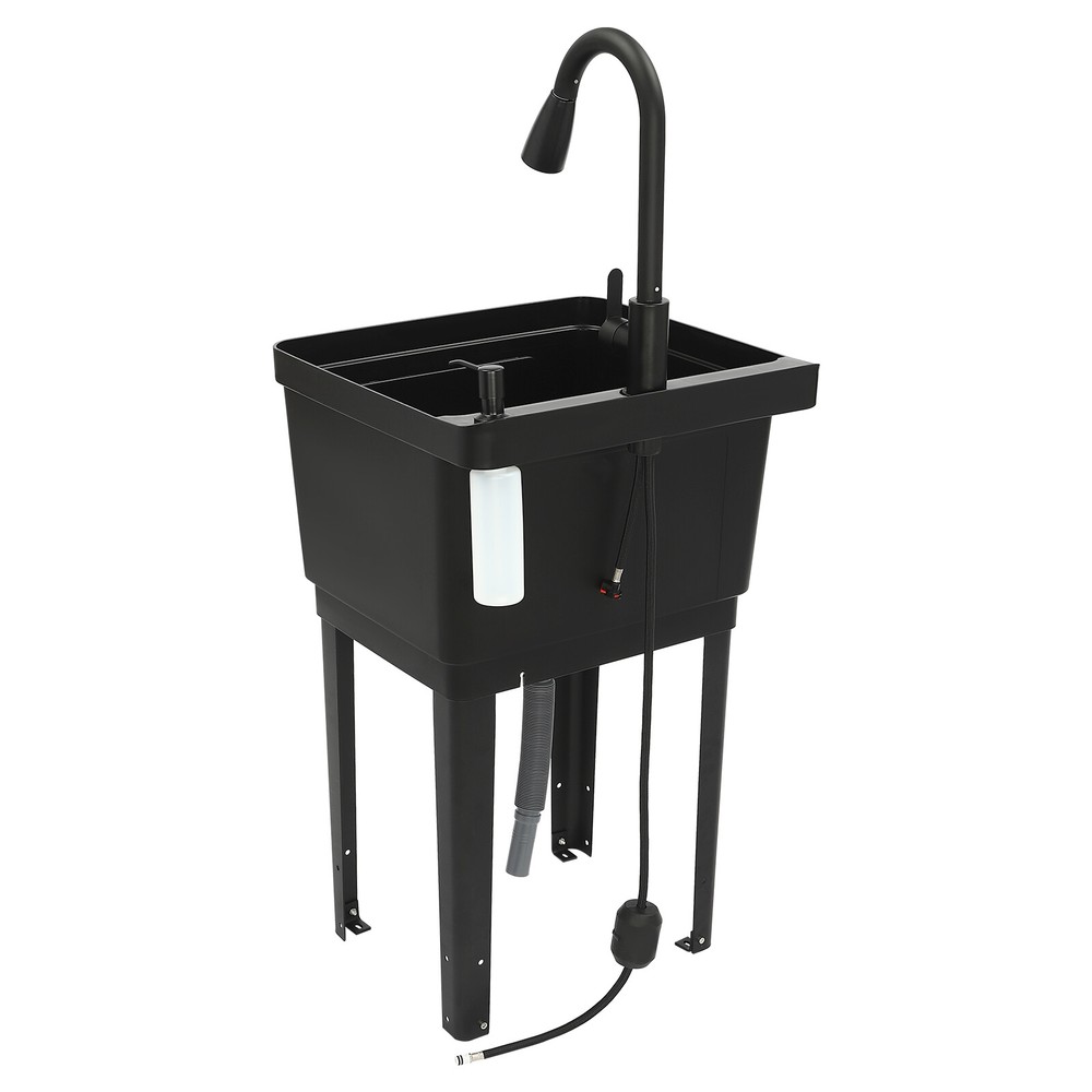Durable Laundry Sink with Pull-Out Faucet and Spacious Design