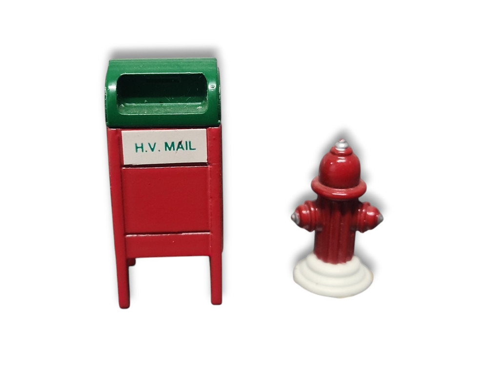 Dept 56 Mail Box and Fire Hydrant 5214-0 Hand Painted with box