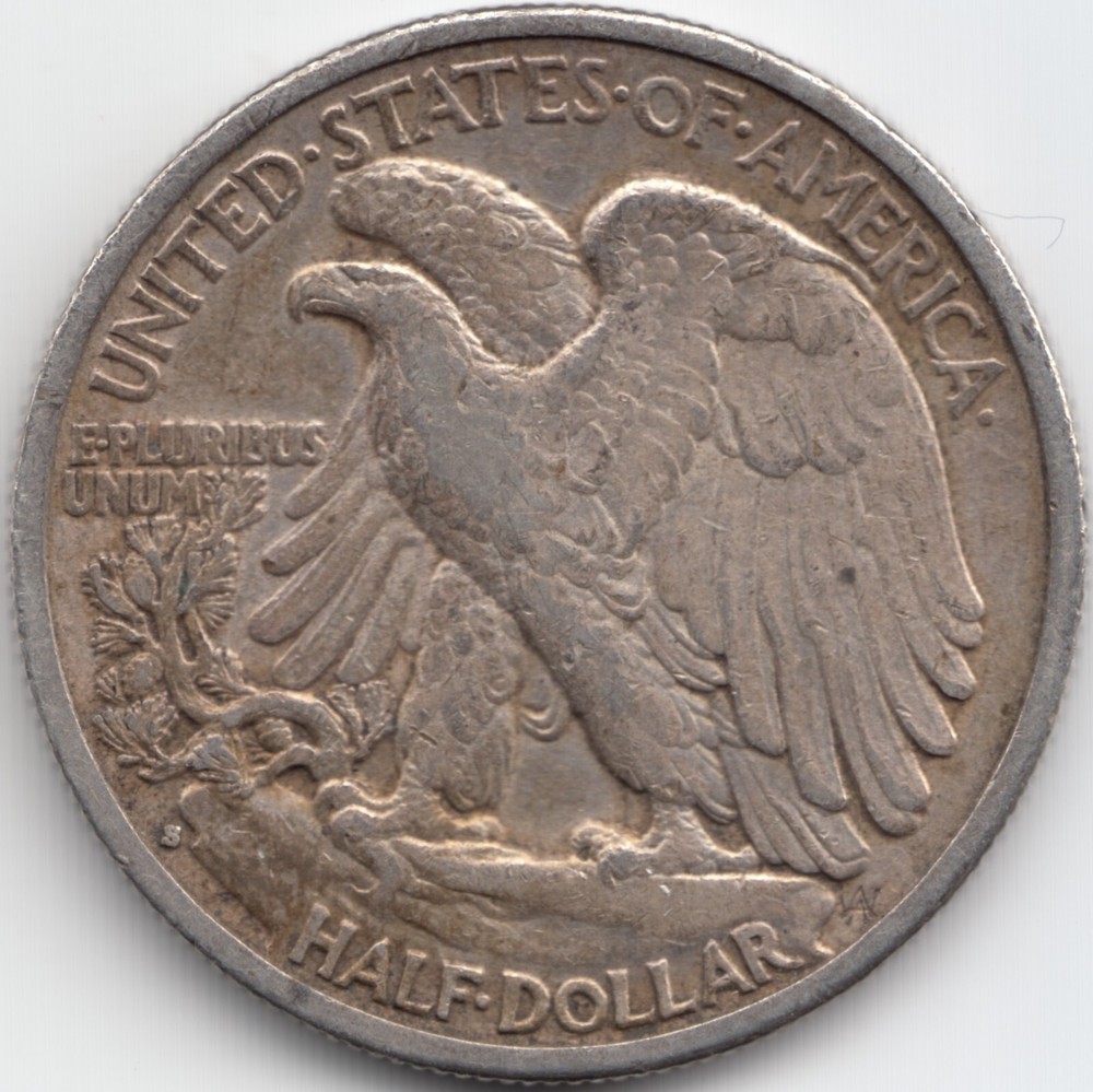 1934 S Walking Liberty Half Dollar, AU