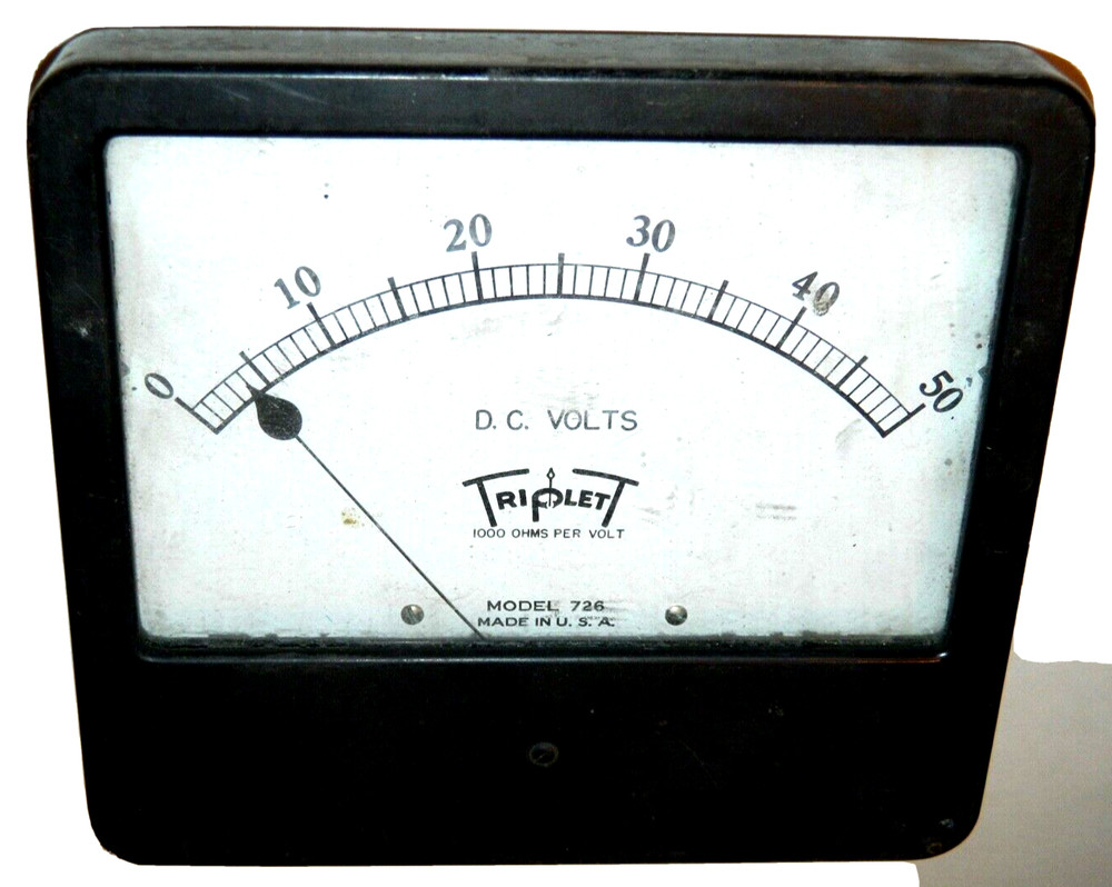 Triplett Mo: 726 USA Made Volt Reader Steampunk Wall Table Art Decor