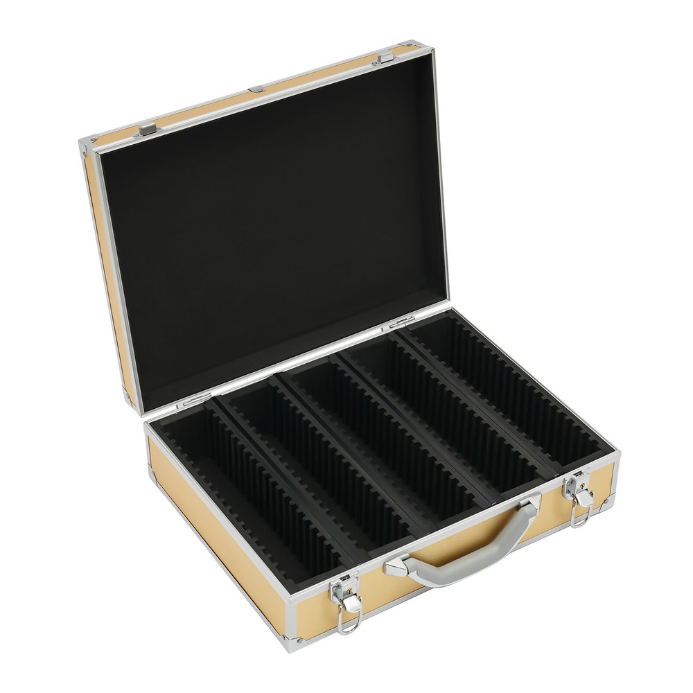 100 Coins Aluminum Coin Container Storage Box Holder Display Case with Handle
