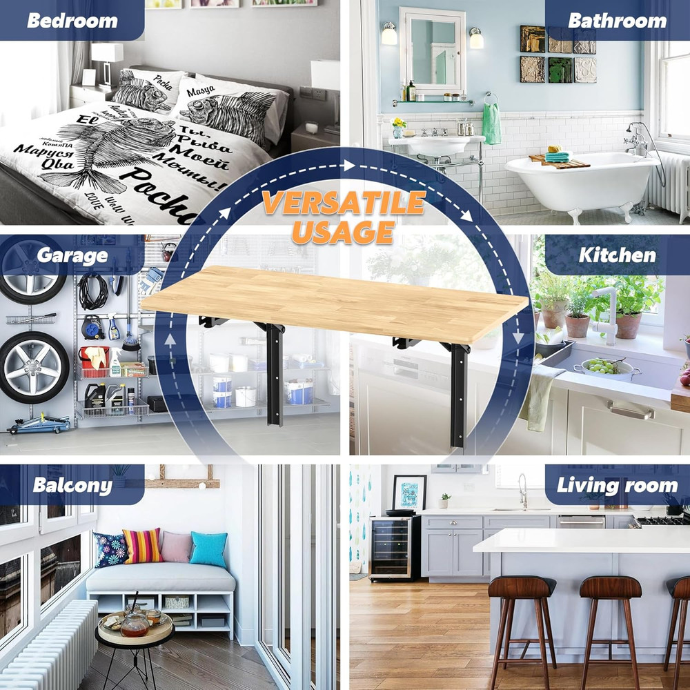 Ultrawall Wall Mounted Folding Workbench, Heavy Duty Foldable Work Table, Collap