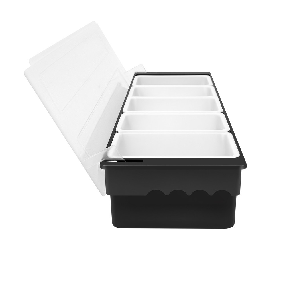 19.7*5.9*3.93in Fruit Storage Container Box 5 Compartment Condiment Tray