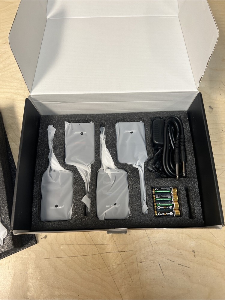 4-Channel Wireless Microphone System,UHF Compact Cordless Mic Set