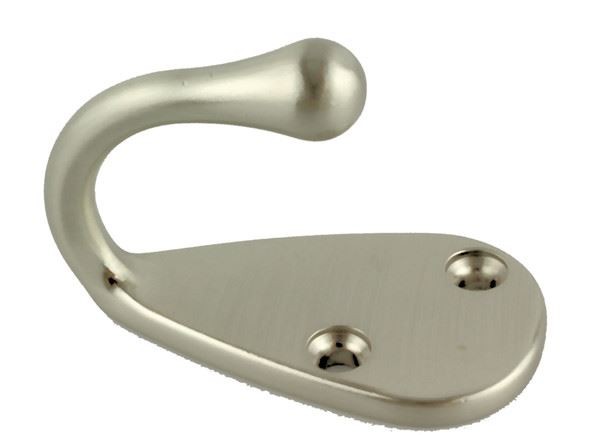 Heavy Duty Single Coat Hook 2-1/2" Satin Nickel