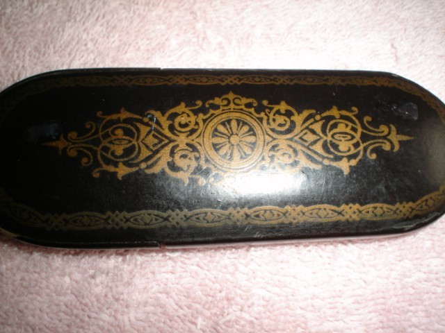 Lovely Antique Black Lacquer Eyeglass Case