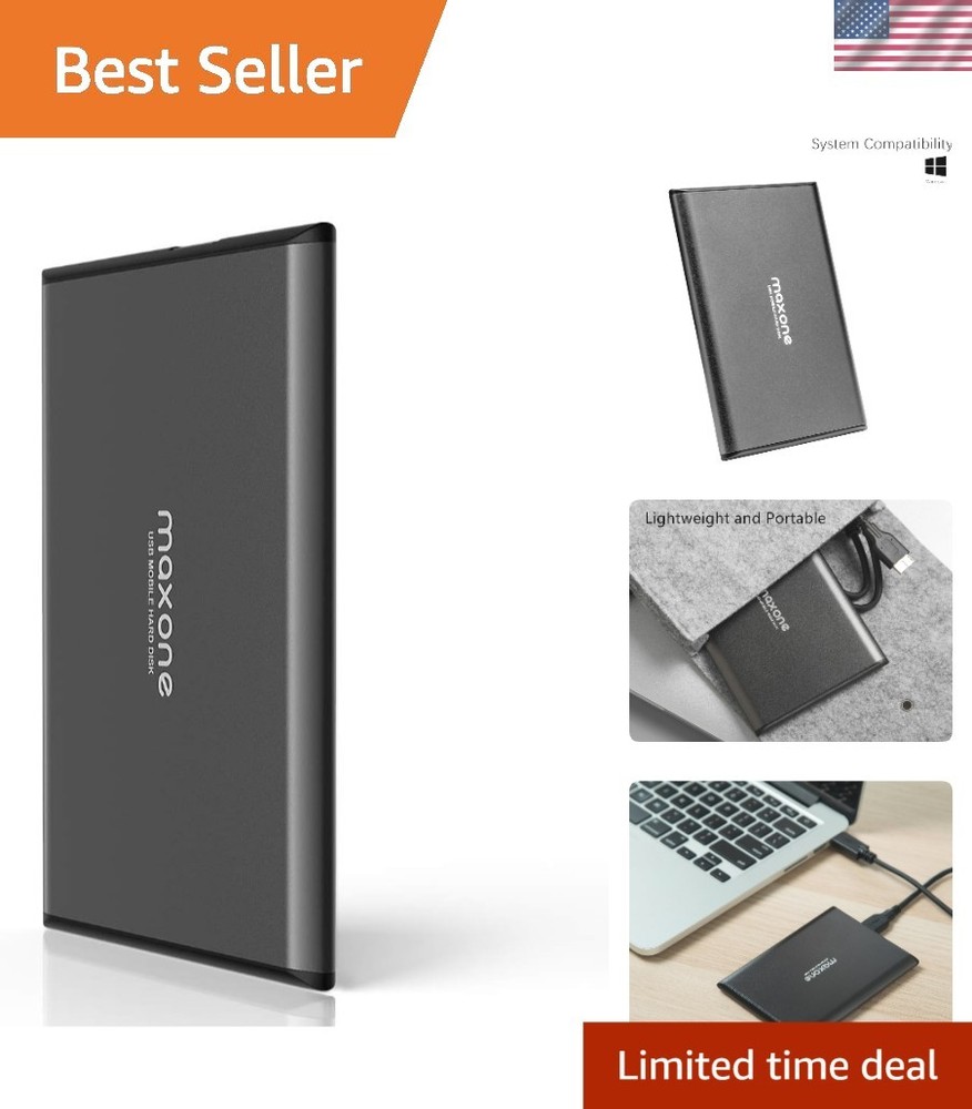 Durable 500GB External Hard Drive - Ultra Thin, High-Speed USB 3.0 Performance