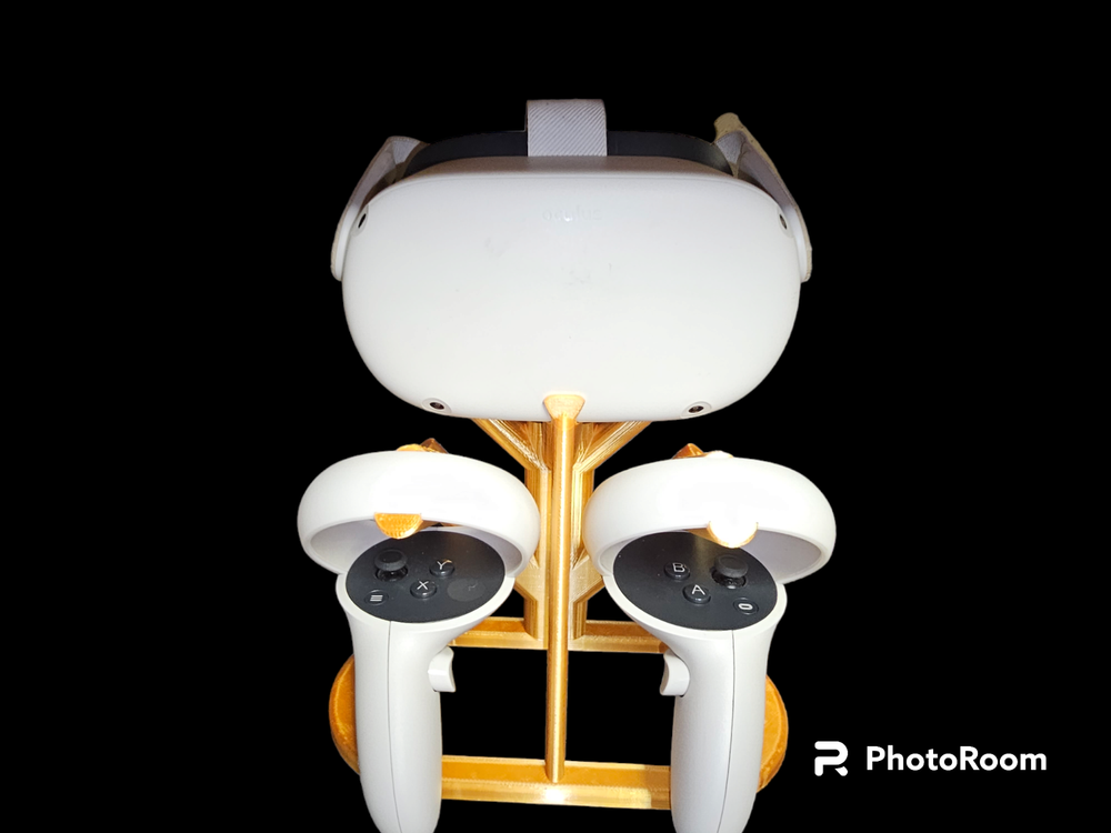 VR Stand Controllers Holder for Meta/Oculus Quest , Quest 2, and Rift S (Gold)