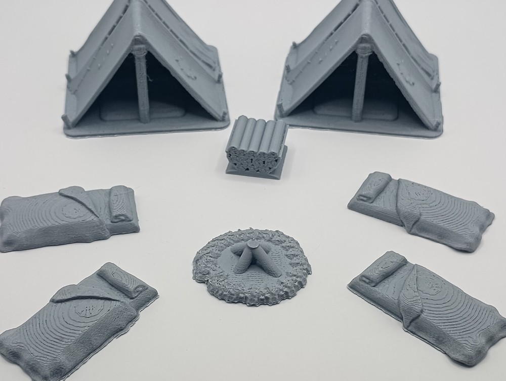 3D Printed Camp Set (28mm-32mm Scale)
