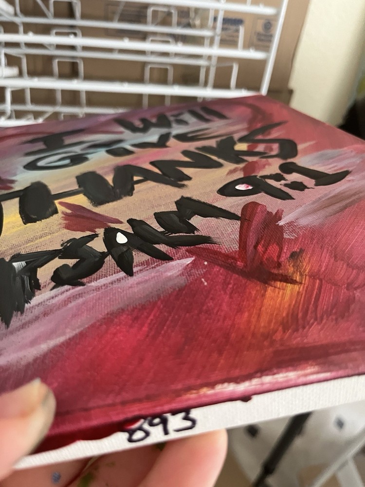 BLESSED#893 Psalm 9:1 14x11 Original Canvas Art Acrylic Scripture Abstract