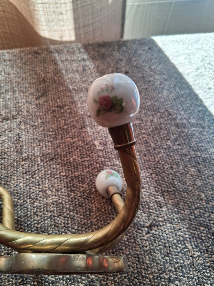 Vintage Ornate Brass Coat Hanger