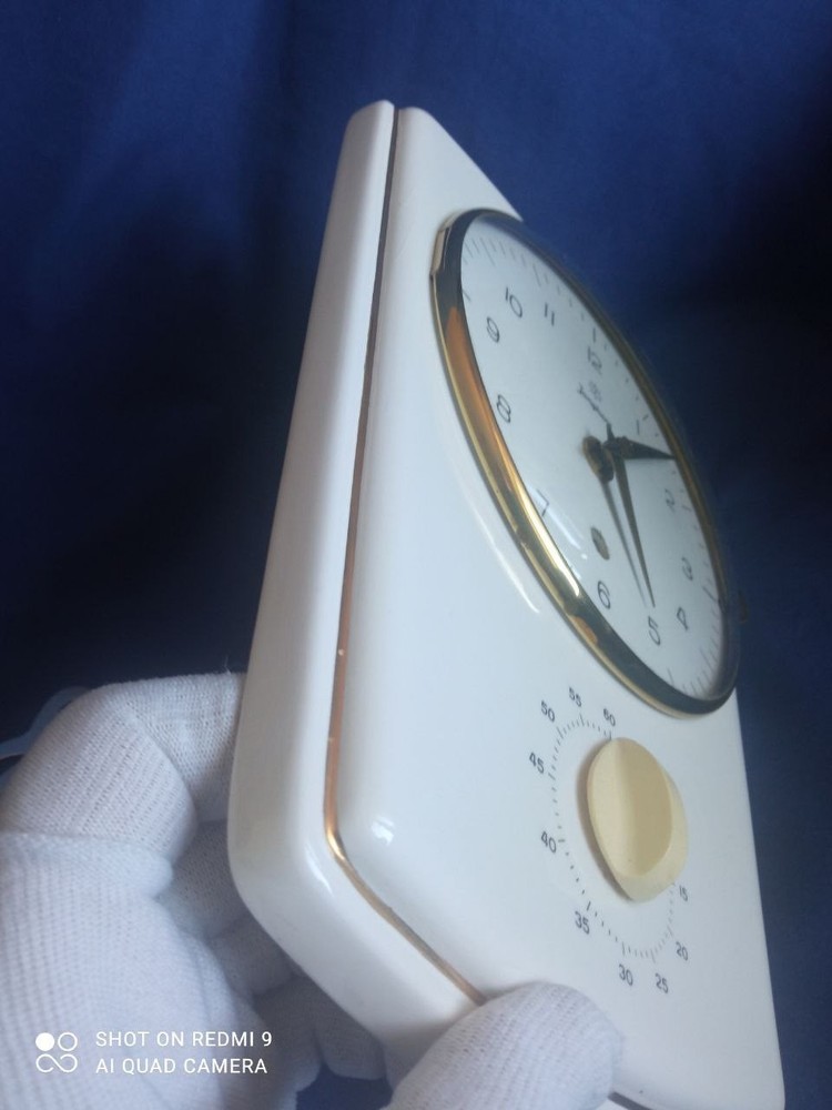 Vintage Kitchen Junghans Wall Clock German Ceramic Mechanical Clock RARE