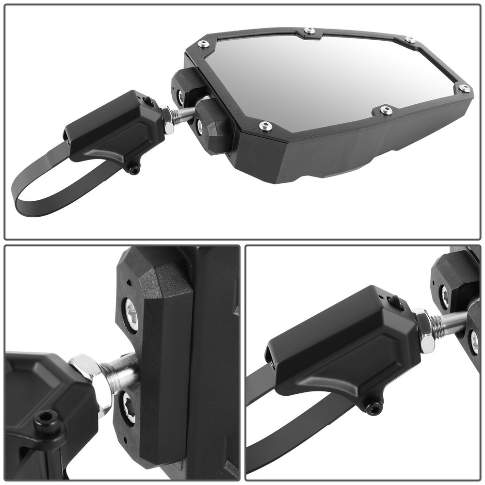 Fit Universal UTV 2" 1.75" Clamp Auto Reset Sideiew Mirrors Roll Cage Bar Mount