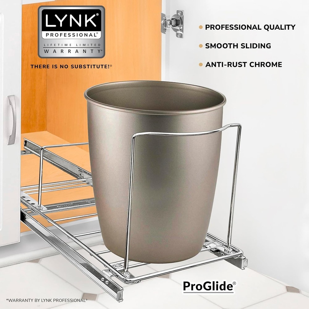 Elegant Pull-Out Trash Can Drawer - Under-Sink Organizer for Kitchen Cabinets