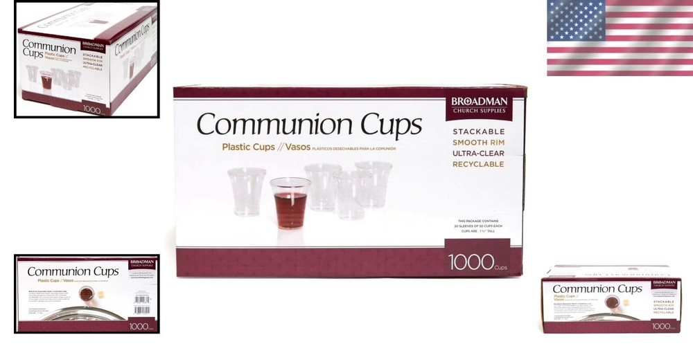 Scratch-Resistant Disposable Communion Cups - Clear Plastic, 1000 Count