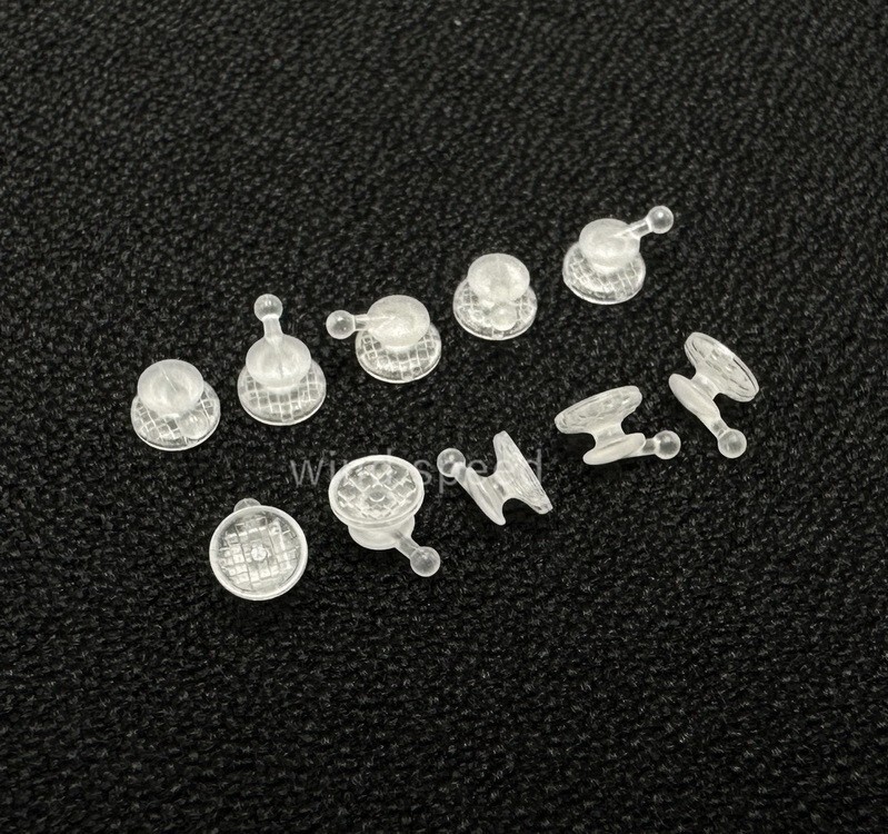 10PC Dental Orthodontic Ceramic Lingual Buttons Bondable Round Mesh Base Bracket