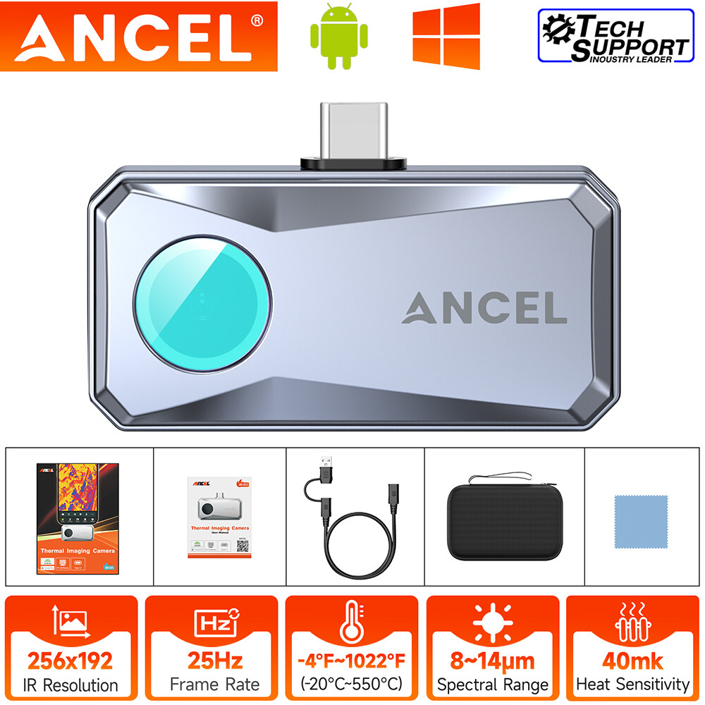 ANCEL IR High Resolution Thermal Imaging Camera for Android IOS Type-C Portable