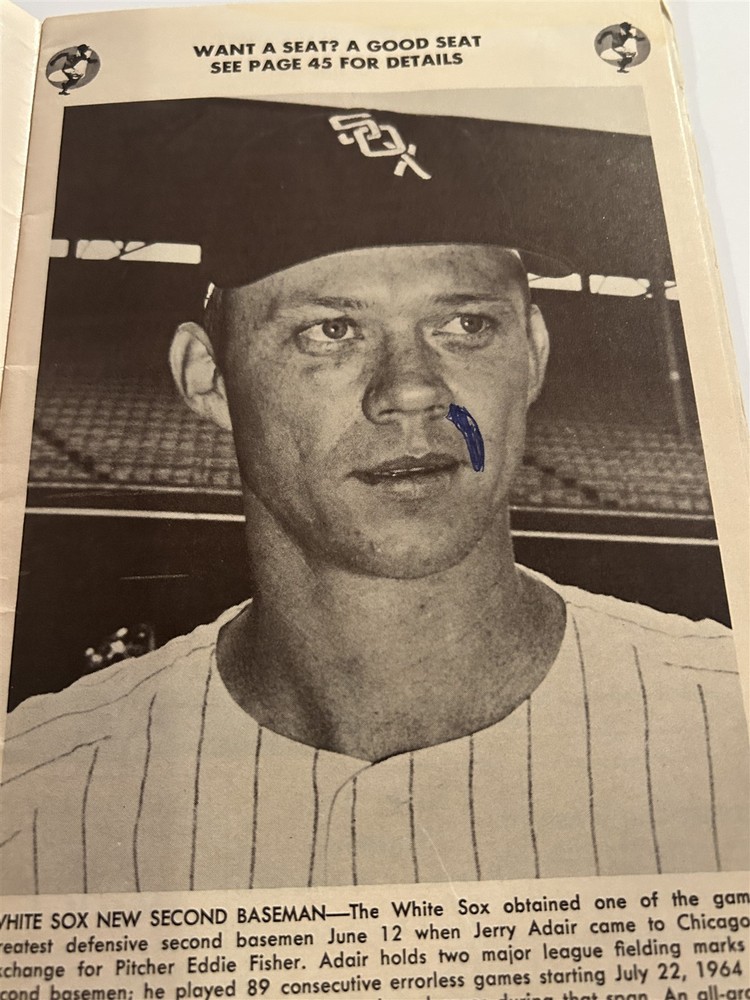 1966 CHICAGO White Sox WASHINGTON Senators Program COMISKEY PARK Agee PIERCE