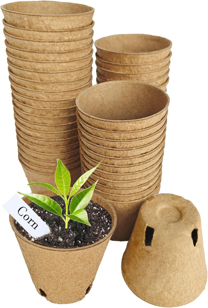 Peat Pots Seed Starter 45 Pack 3.15 Inch Biodegradable Seed Starter Pots