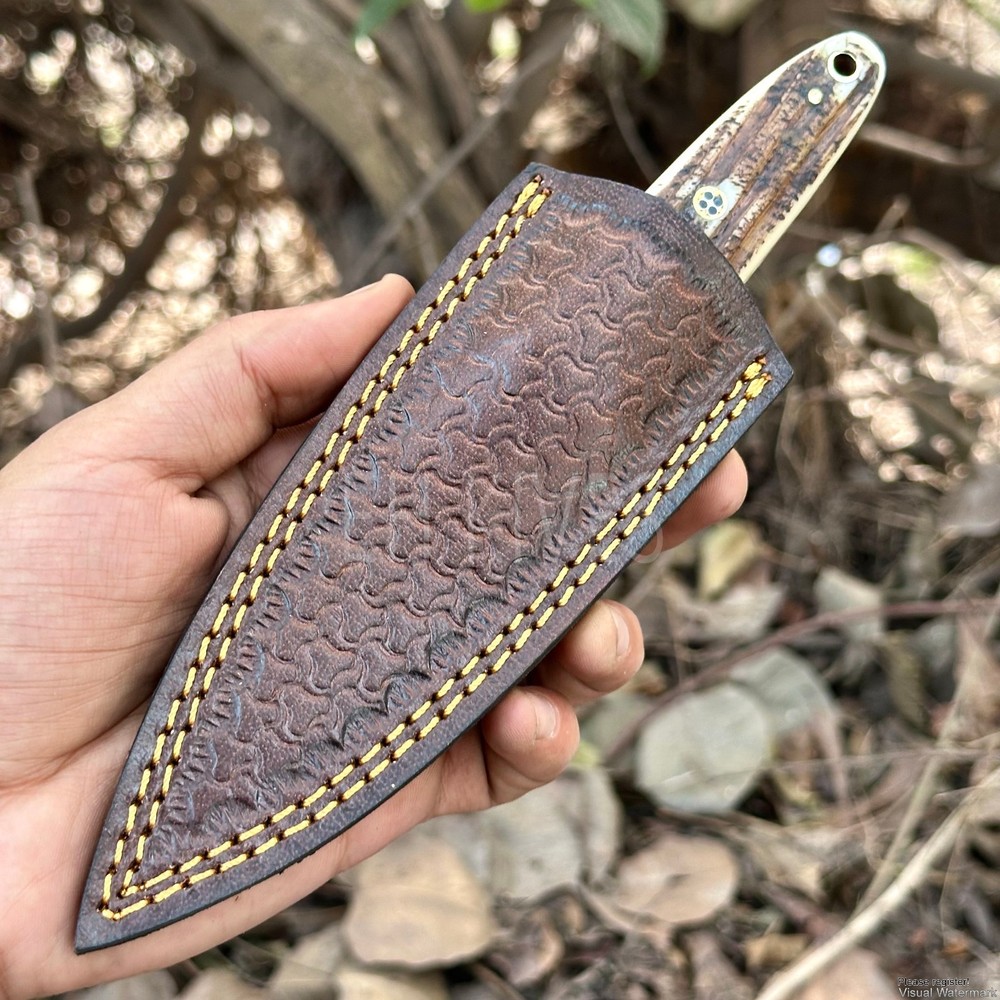 Custom Engraved Pure Leather Belt Loop Sheath for Fixed Blade & Dagger