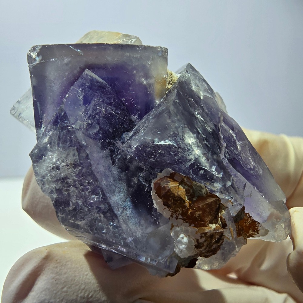 Phantom Fluorite Cube Specimen, purple white Okorusu, Namibia 45*37*26mm