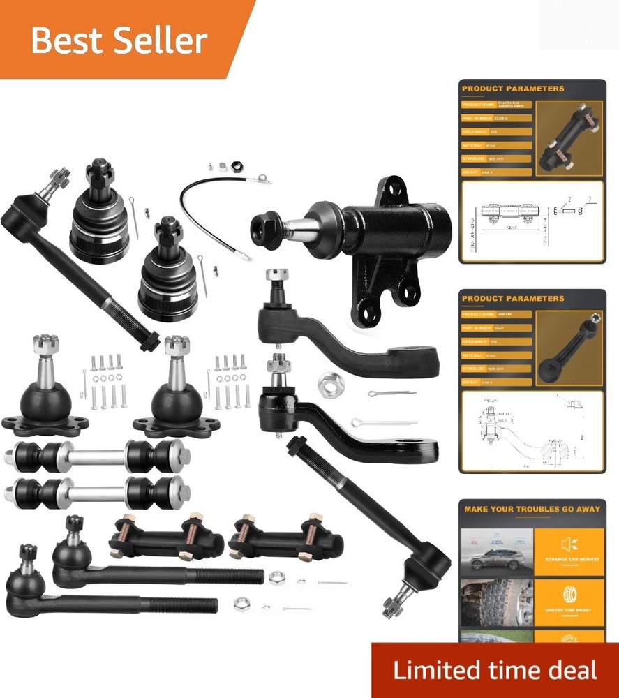 Complete 15pc Front Suspension Replacement Kit for Chevy/GMC Vehicles - Durable
