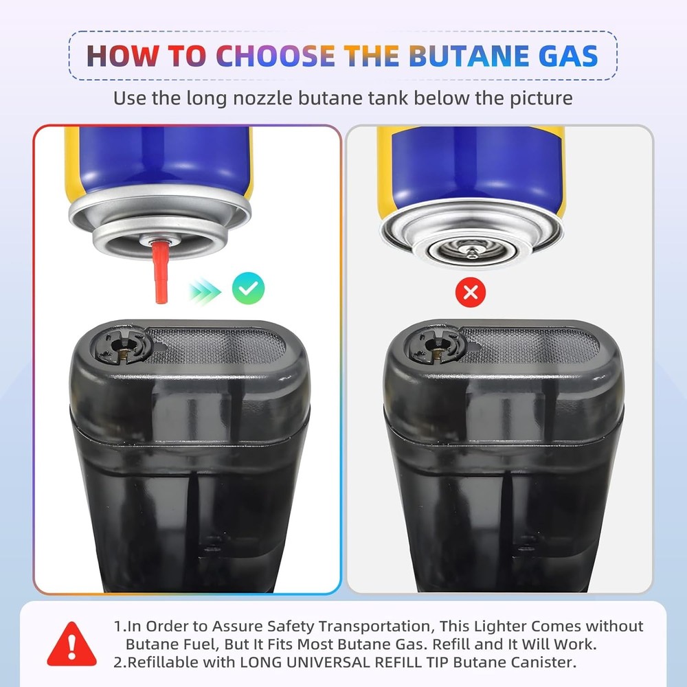 Torch Lighter, 2 Pack, Adjustable Jet Flame Mini Lighters, 2pc-black