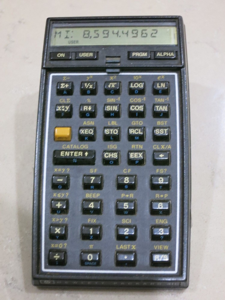 HP 41C Scientific Calculator with  a Memory Module, no Case