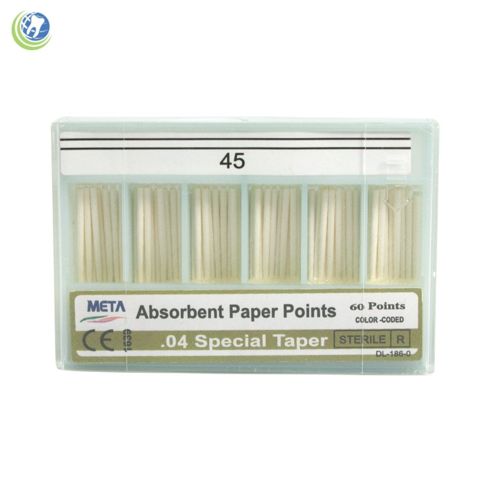 Paper Points .04 Taper #45 Sterilized Endodontic Root Canal Obturation 60/Box