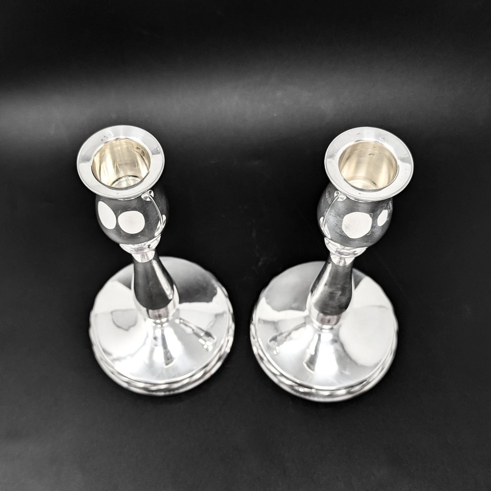 Towle "Silver Flutes" Weighted Sterling 7" Candlesticks (Pair)