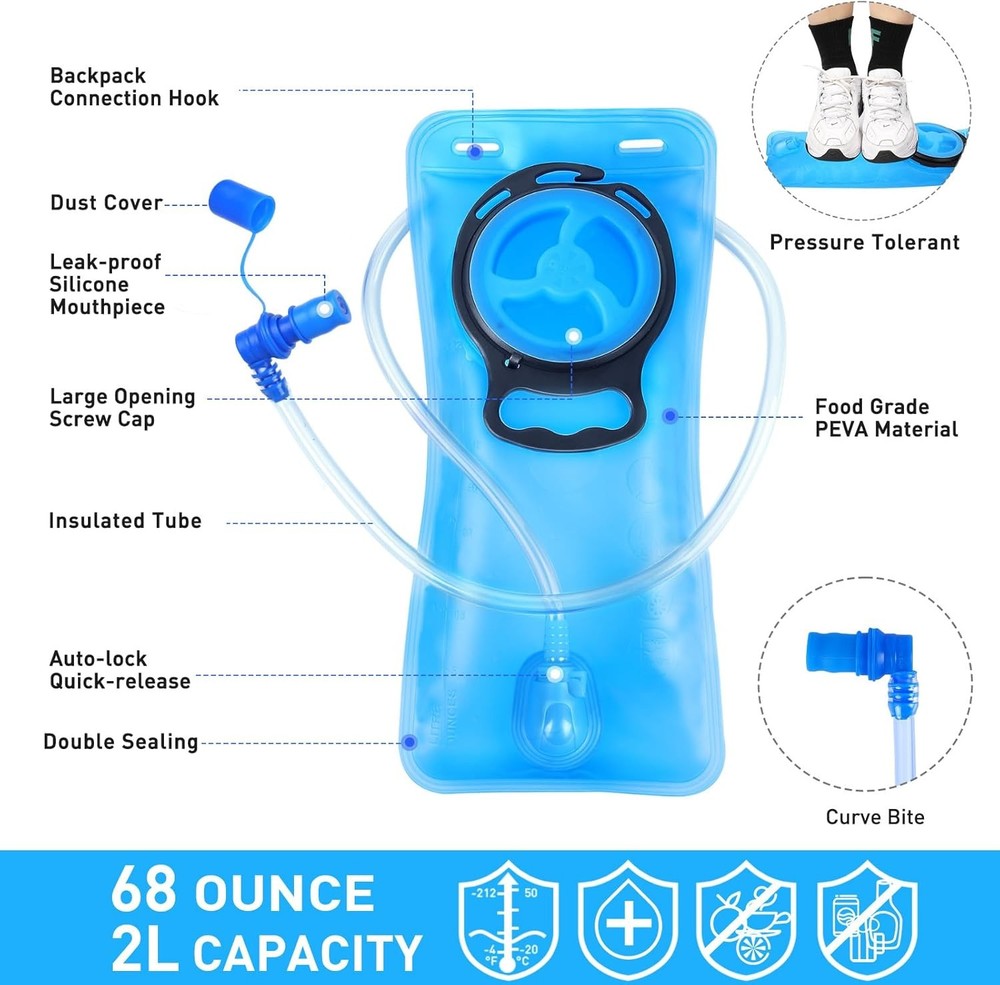 Rave Hydration Pack, Hydration Backpack with 2L Hydration Bladder, Festival Esse