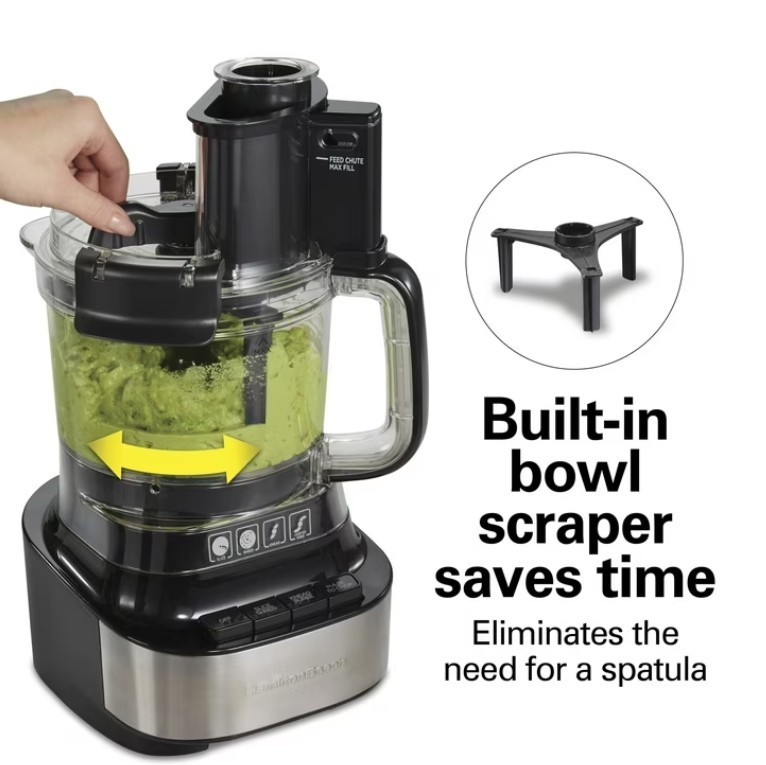 Hamilton Beach 10 Cup Stack And Snap Food Processor With Bowl Scraper Black New