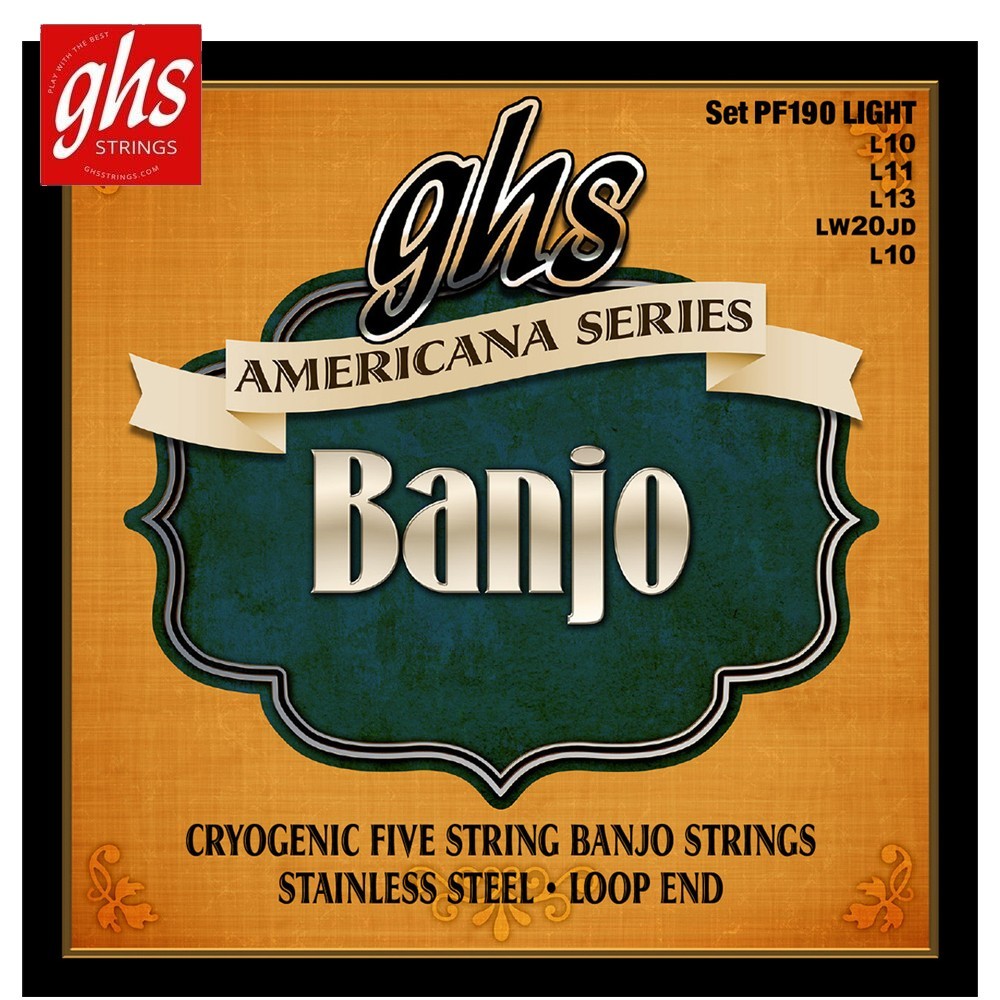 GHS PF190 Americana Series Cryogenic 5-String Banjo Strings Light