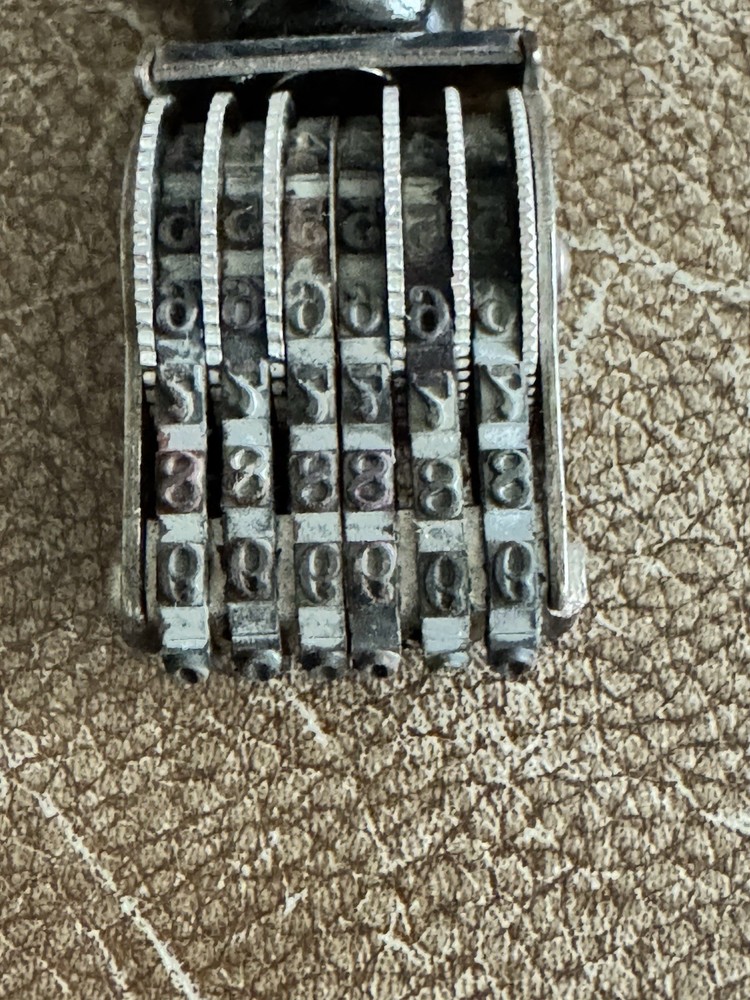 Vintage Pullman Alphanumeric Hand Stamp Wood Handle 6 Band Office Scrapbooking