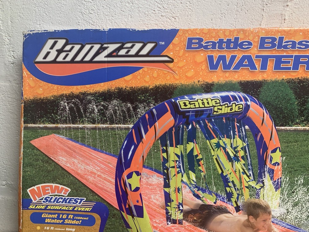 Banzai Battle Blast Water Slide 16ft Open Box Never Used