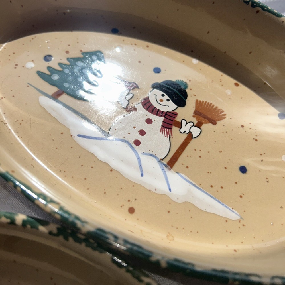 Christmas Snowman Stoneware Bakeware Casseroles Ceramic
