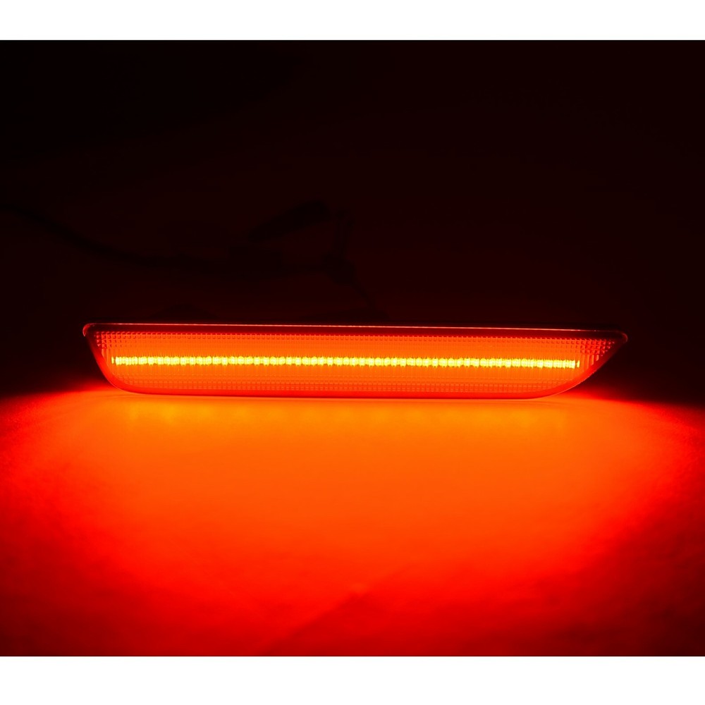 Front+Rear White/Red LED Side Marker Light Smoke Lens For 2010-2014 Ford Mustang
