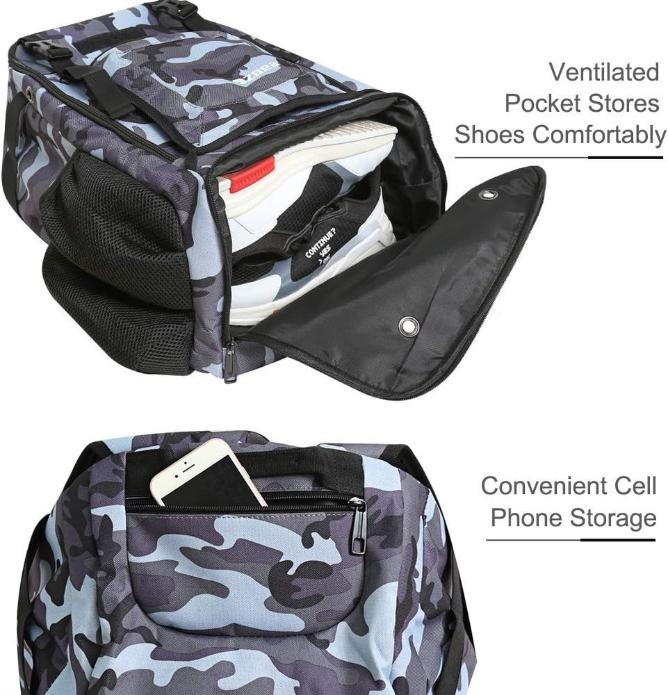 Durable Baseball Bat Backpack with Large Capacity for 4 Bats - Camouflage Style