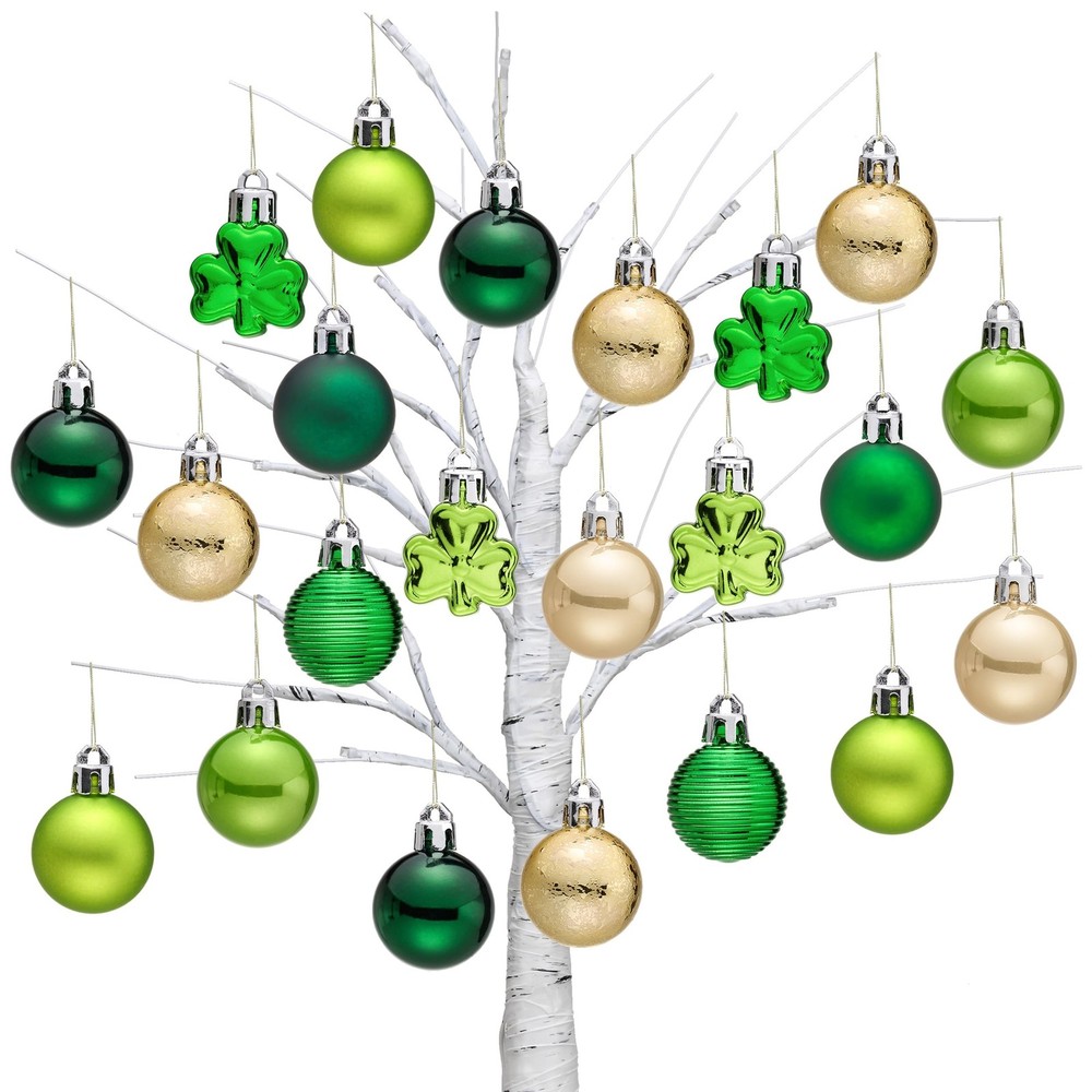 Valery Madelyn St Patricks Day Decorations Shamrock Tree Ornament Set, 25ct 1...