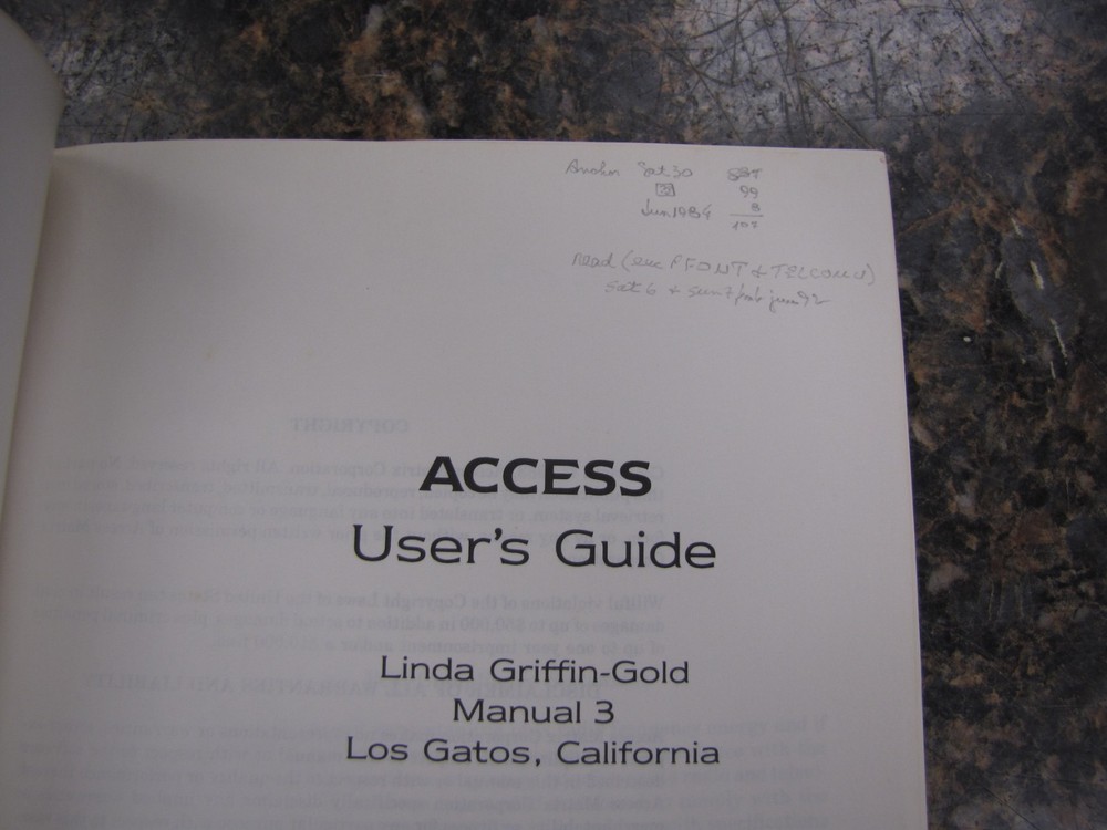 RARE HTF Original Access Computer System User's Guide 1st Edition 1983- HJ9