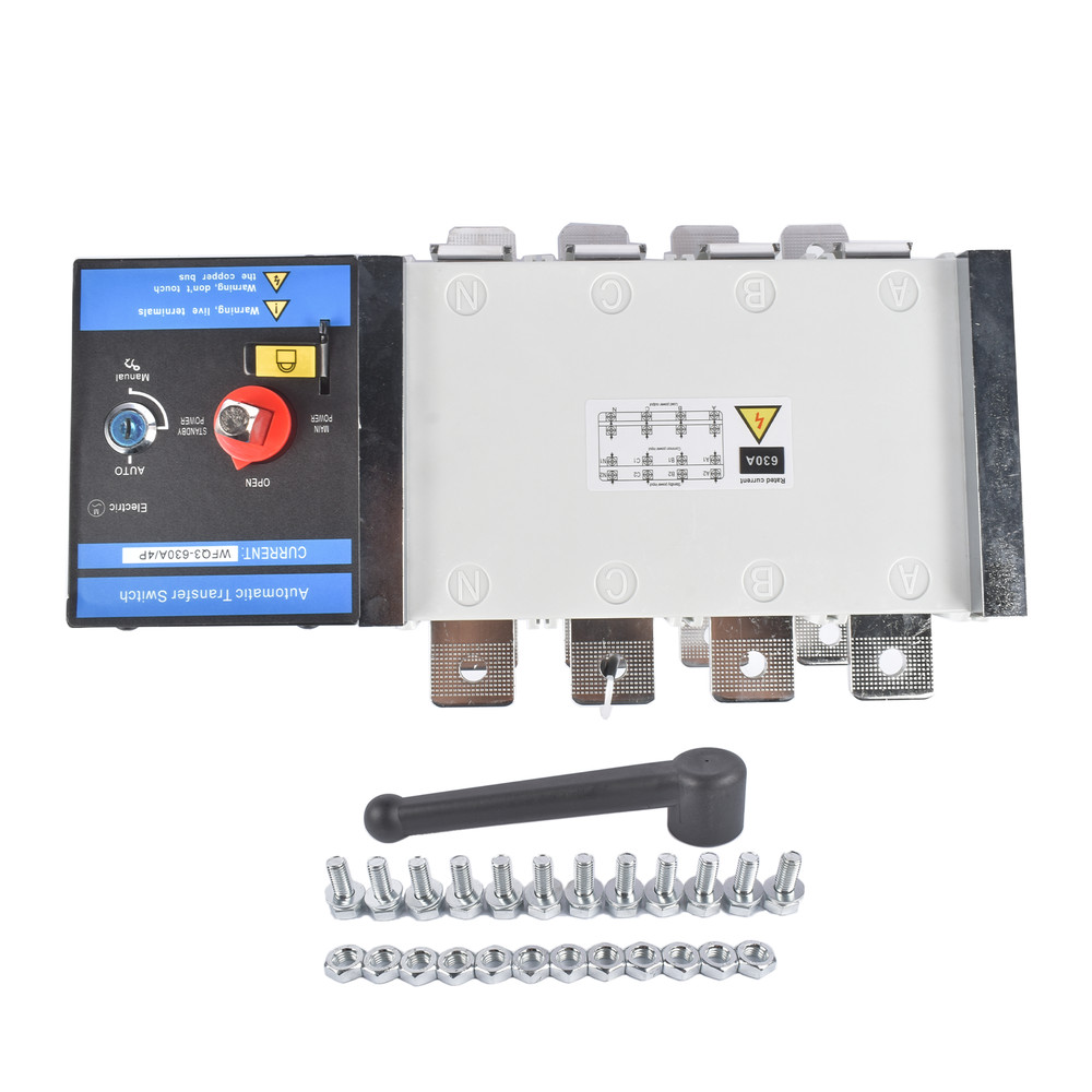 Industrial Automatic Transfer Switch 4P 630A 110/220 Volts Auto / Manual Mode