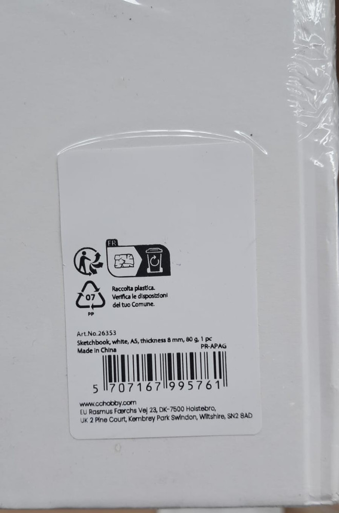 Notebook, A5 15x21 cm, white, 1 pc